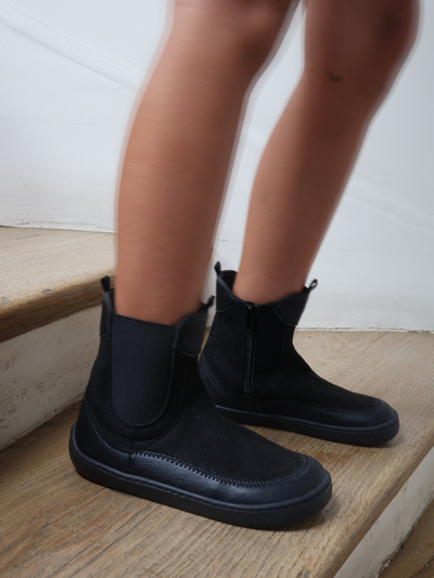 Kids Barefoot Boots - Moki Raven