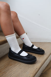 Children's Barefoot Mary Jane Shoes - Ella Black Swan